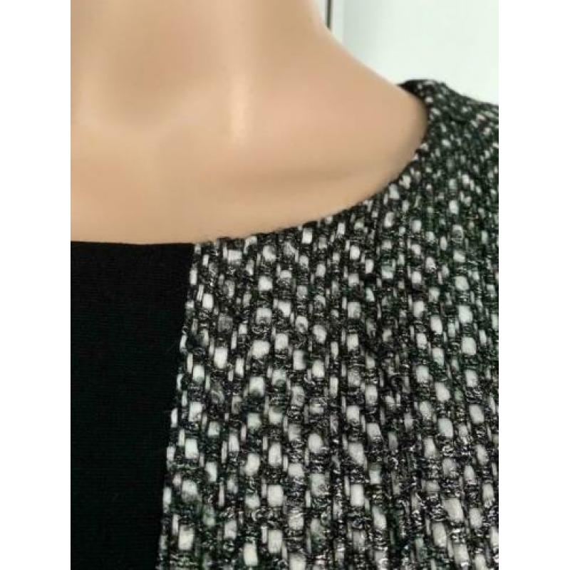 D992 Blacky Dress maat 38=M jurk jurkje zwart/wit/grijs