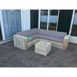 Steigerhout Luxe Hoekbank Loungeset Venice In Prijs verlaagd