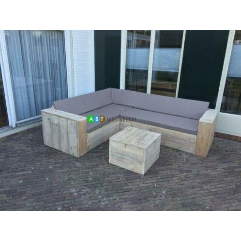 Steigerhout Luxe Hoekbank Loungeset Venice In Prijs verlaagd