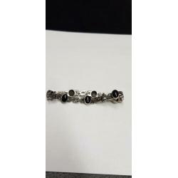Oude Zilveren Armband met edelstenen
