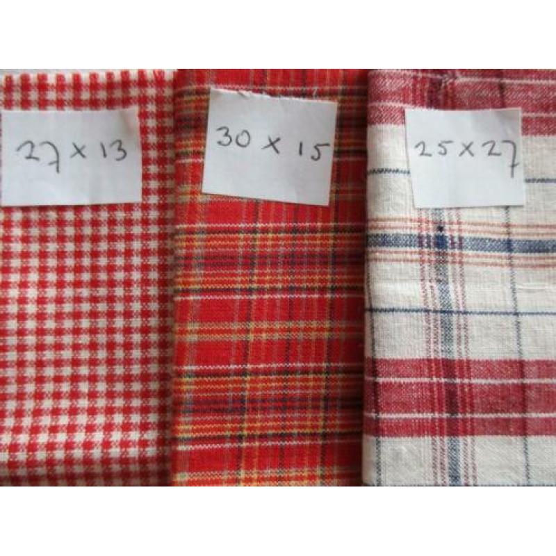 Quiltstof diverse kleine lapjes (ruitstof geweven)