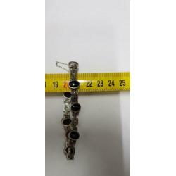 Oude Zilveren Armband met edelstenen