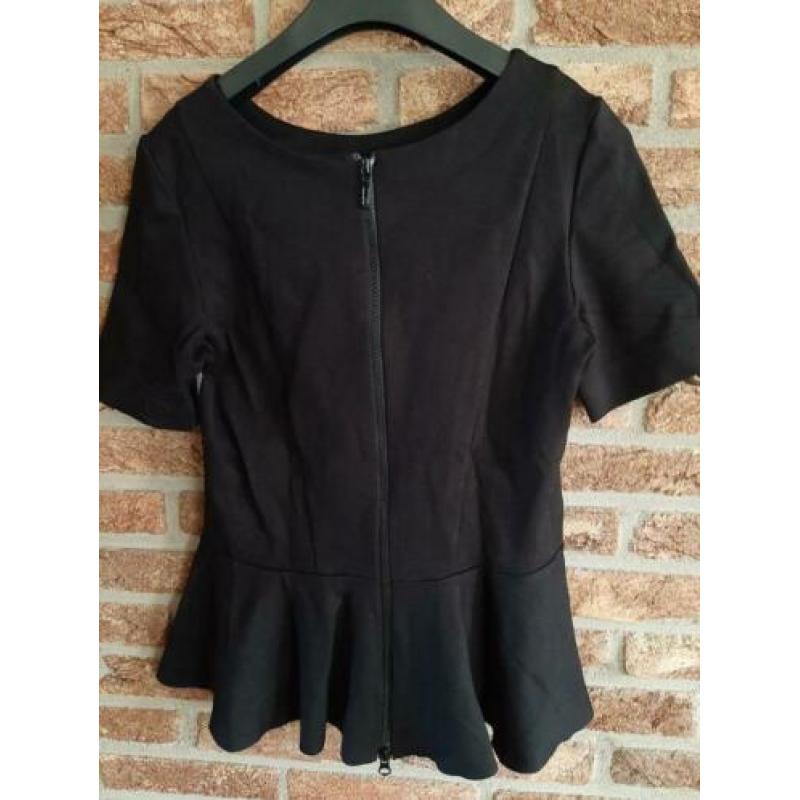 Cora Kemperman, top met 'leer' ,maat M