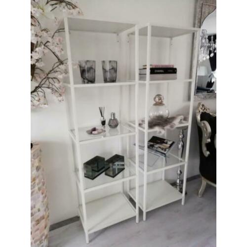 Ikea vittsjö stellingkasten wit met glasplaten 2 stuks