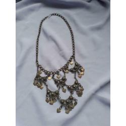 Vintage 1960 antieke Perzisch ketting Hart brons