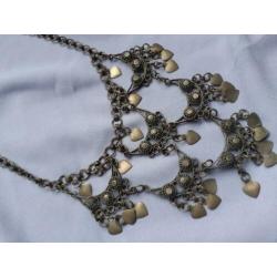Vintage 1960 antieke Perzisch ketting Hart brons