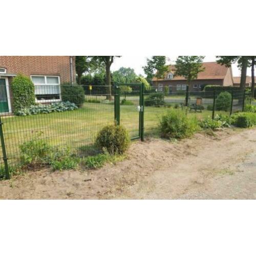 Compleet pakket: 50m1 Dubbelstaafsmat 8x6x8 160cm RAL 6009
