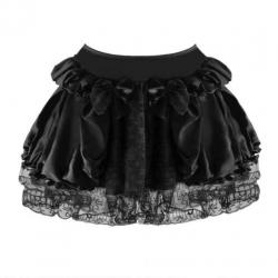 ZWARTE KORTE PETTICOAT MET STRIKJES, burlesque burlesk tutu