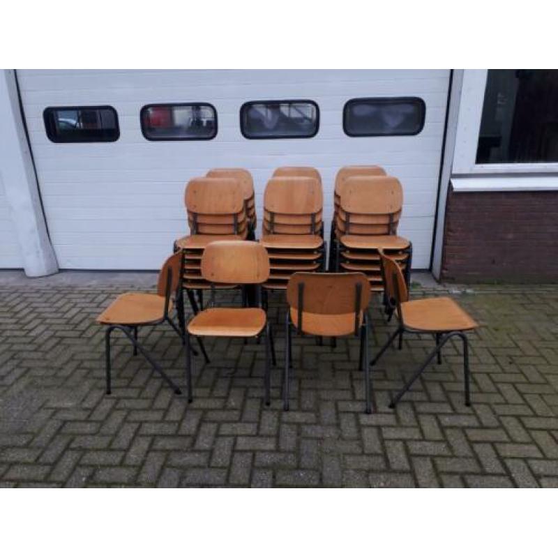 Gave industriële vintage schoolstoelen stoelen marko