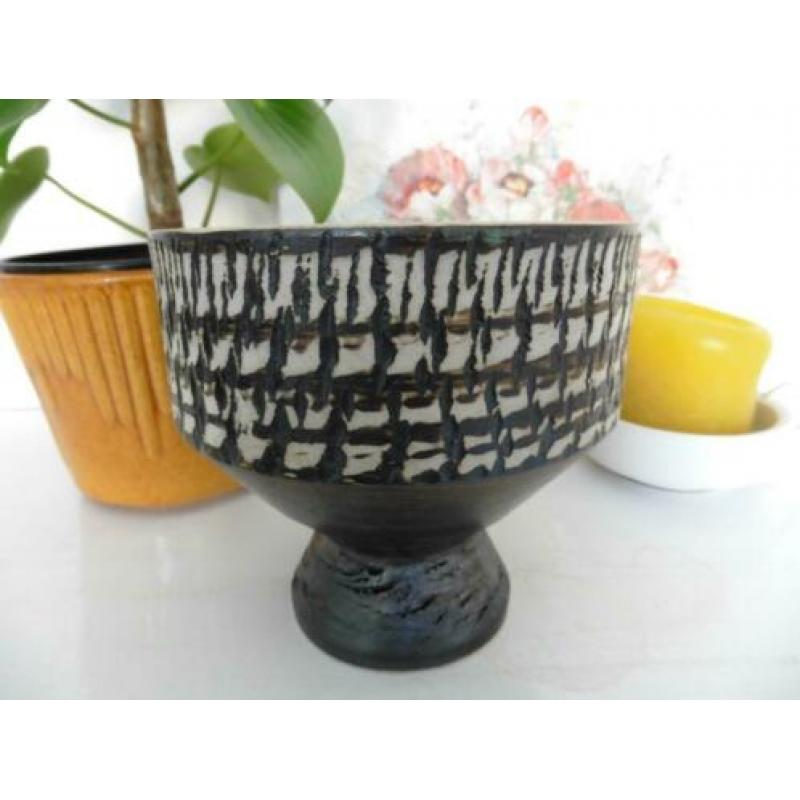 Bloempot groen retro vintage jaren 70 berkenbarst boomschors