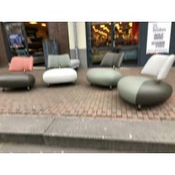 Nieuw leolux Pallone wit Olive avocado groen fauteuil stoel