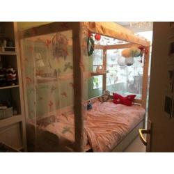 Lifetime whitewash kinder bed met 2 voiles, tent en meer