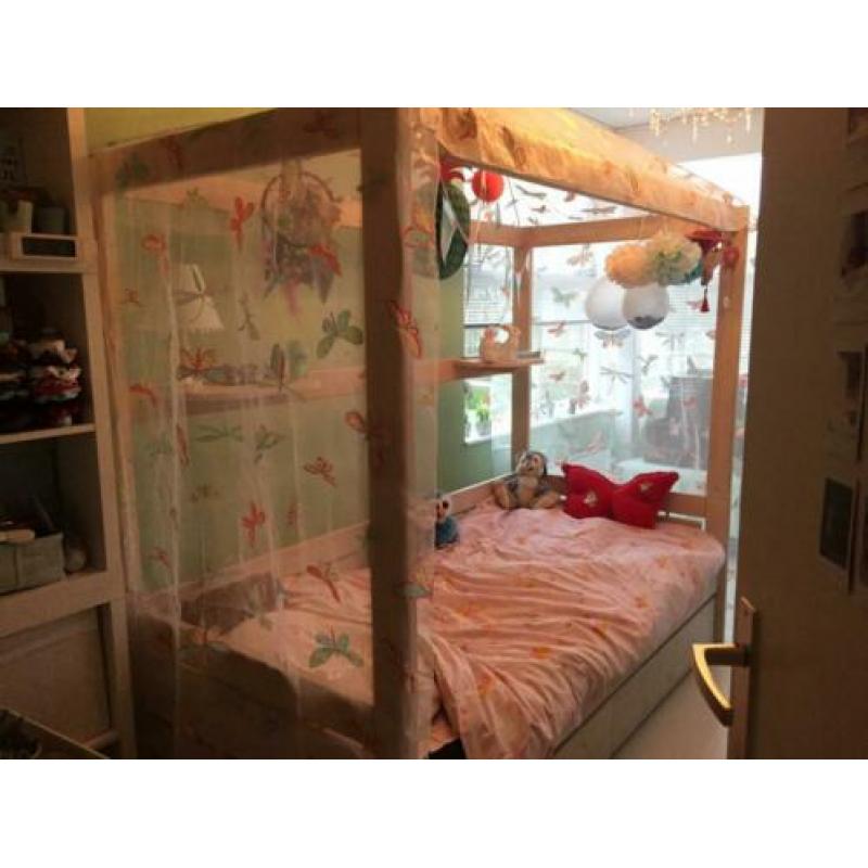 Lifetime whitewash kinder bed met 2 voiles, tent en meer