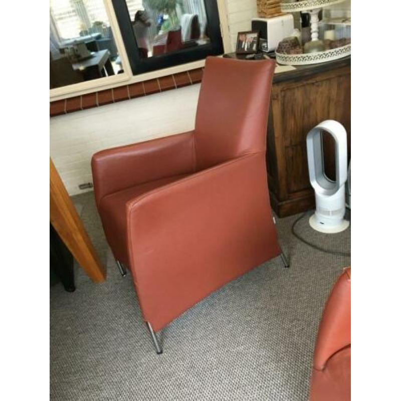 3x cognac eetkamerstoelen /fauteuils van Bert Plantagie