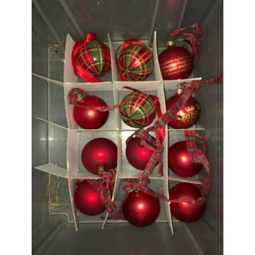 Complete kerstboomversiering rood