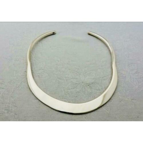 Vintage Zilveren Design Modernistiche Solide Spang Ketting