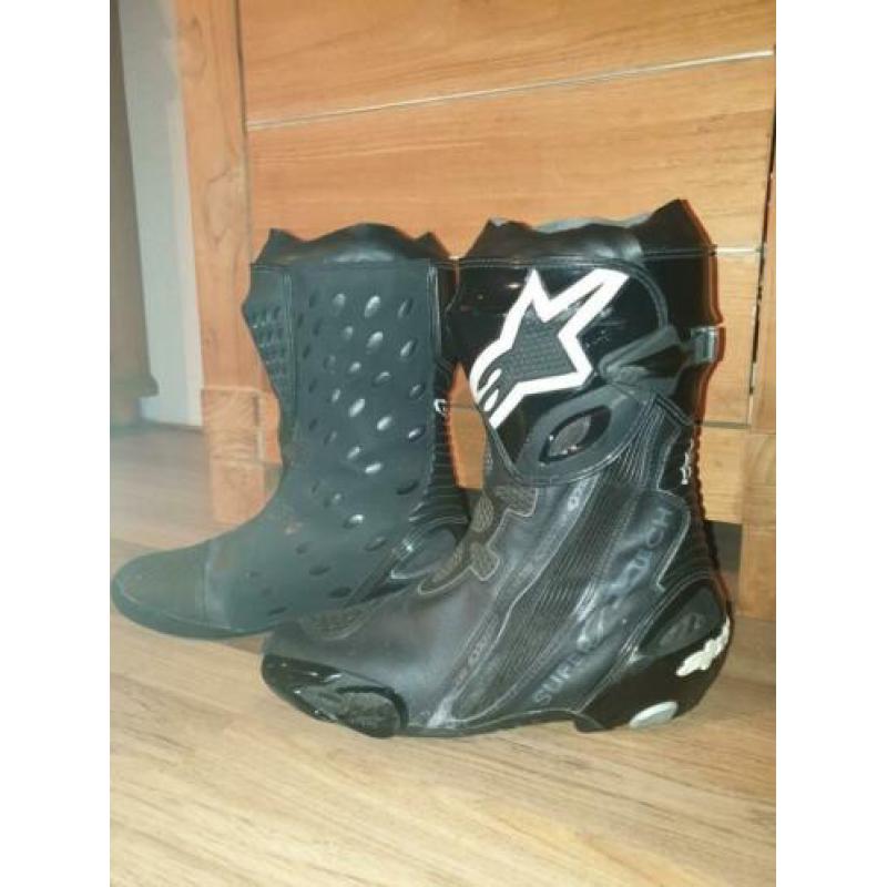 Alpinestars Supertech R Black Maat 42 met binnenschoenen