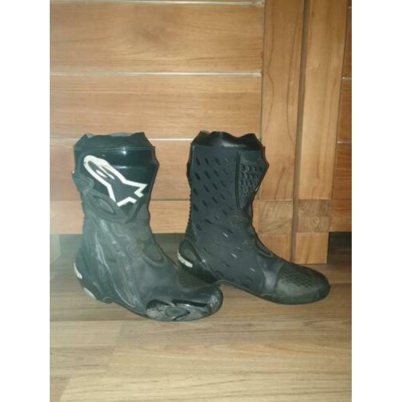 Alpinestars Supertech R Black Maat 42 met binnenschoenen