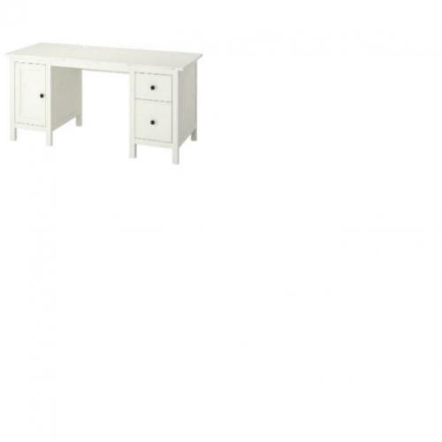 IKEA HEMNES Bureau, wit gebeitst, 155x65 cm