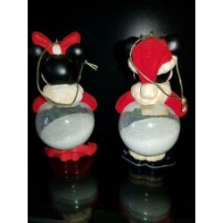Disney beeldjes/ kerstornamenten mickey minnie tinkerbel