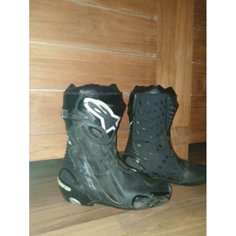 Alpinestars Supertech R Black Maat 42 met binnenschoenen