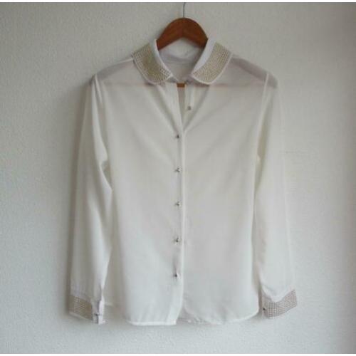 Witte voile blouse van SHK Mode - mt S