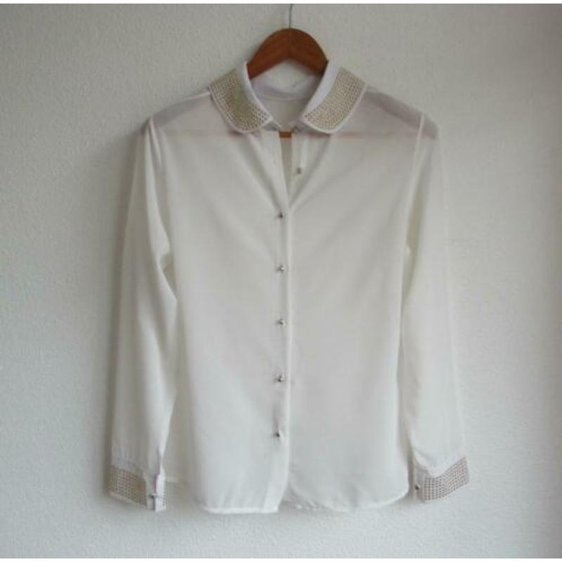 Witte voile blouse van SHK Mode - mt S