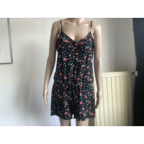 King Louie korte jumpsuit met roosjes,als nieuw maat L-40