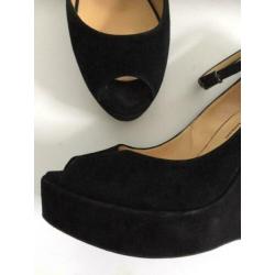 D801 TWIN-SET maat 40 slee-hak schoenen pumps zwart