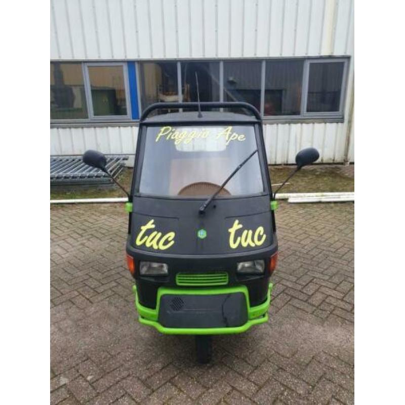 Piaggio Ape 50 TukTuk Brom kenteken Zwart-trekhaak-cd-speler
