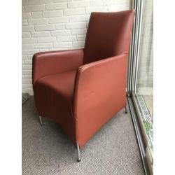3x cognac eetkamerstoelen /fauteuils van Bert Plantagie