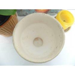 Bloempot groen retro vintage jaren 70 berkenbarst boomschors
