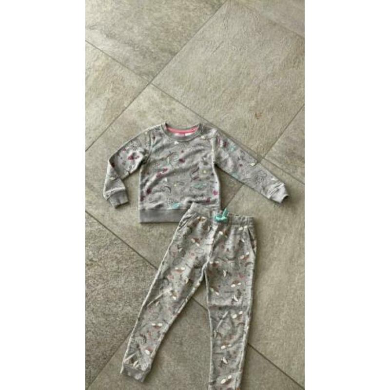 Leuk joggingpak Unicorn maat 110-116 grijs te koop