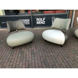 Nieuw leolux Pallone wit Olive avocado groen fauteuil stoel