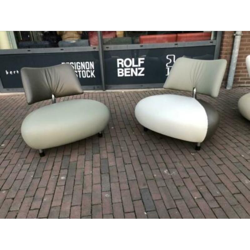 Nieuw leolux Pallone wit Olive avocado groen fauteuil stoel