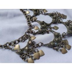 Vintage 1960 antieke Perzisch ketting Hart brons