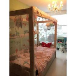 Lifetime whitewash kinder bed met 2 voiles, tent en meer