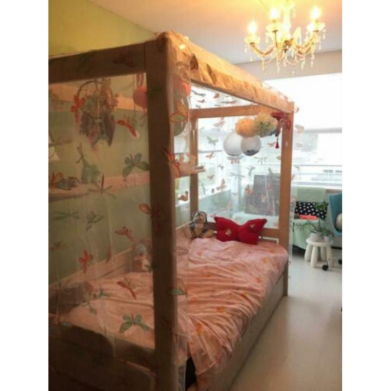 Lifetime whitewash kinder bed met 2 voiles, tent en meer