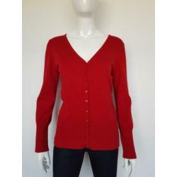 Slippely vest met v-hals. Mt. M. Rood.