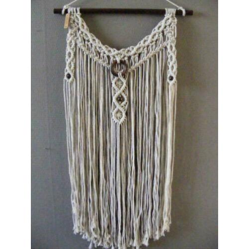 Macrame wandhanger donker hout
