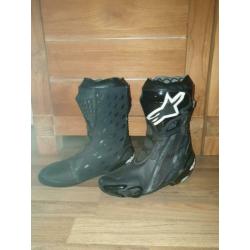 Alpinestars Supertech R Black Maat 42 met binnenschoenen