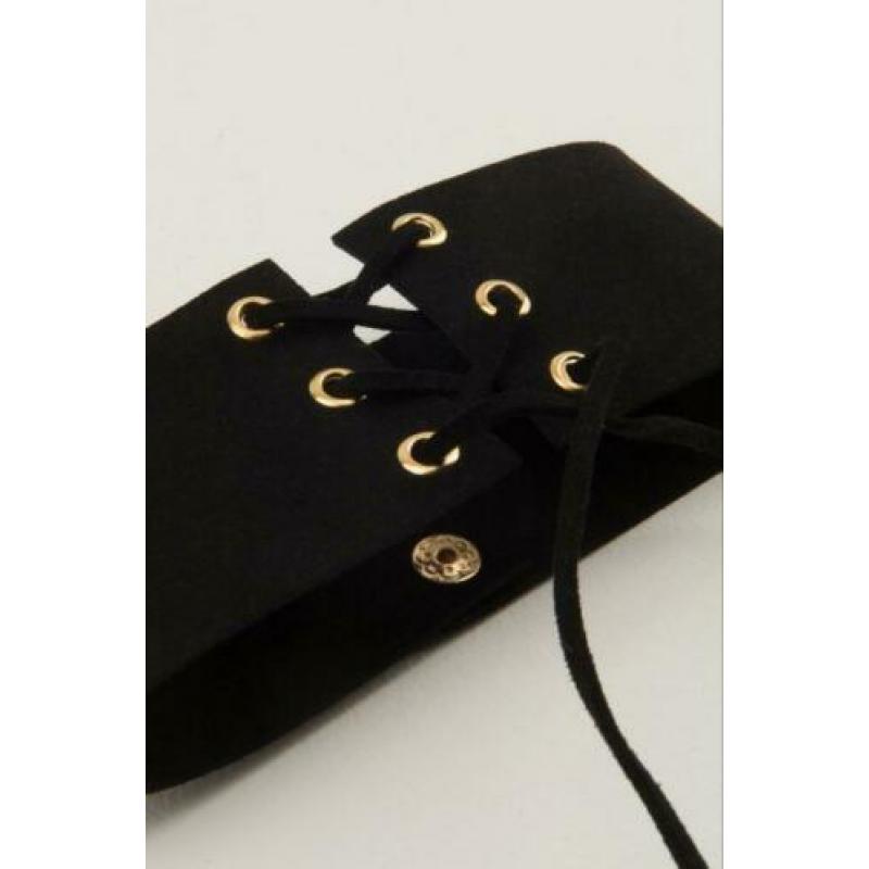 Nieuwe Suedette Lacing Choker van Nakd