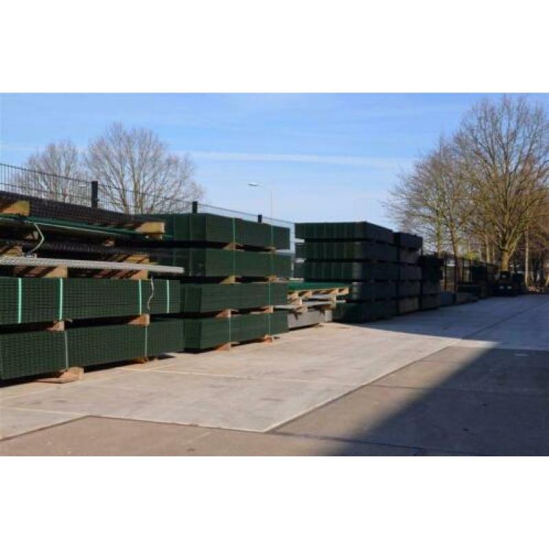Compleet pakket: 50m1 Dubbelstaafsmat 8x6x8 160cm RAL 6009