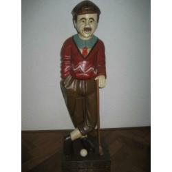 Handgeschilderde houten golfer