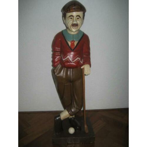 Handgeschilderde houten golfer