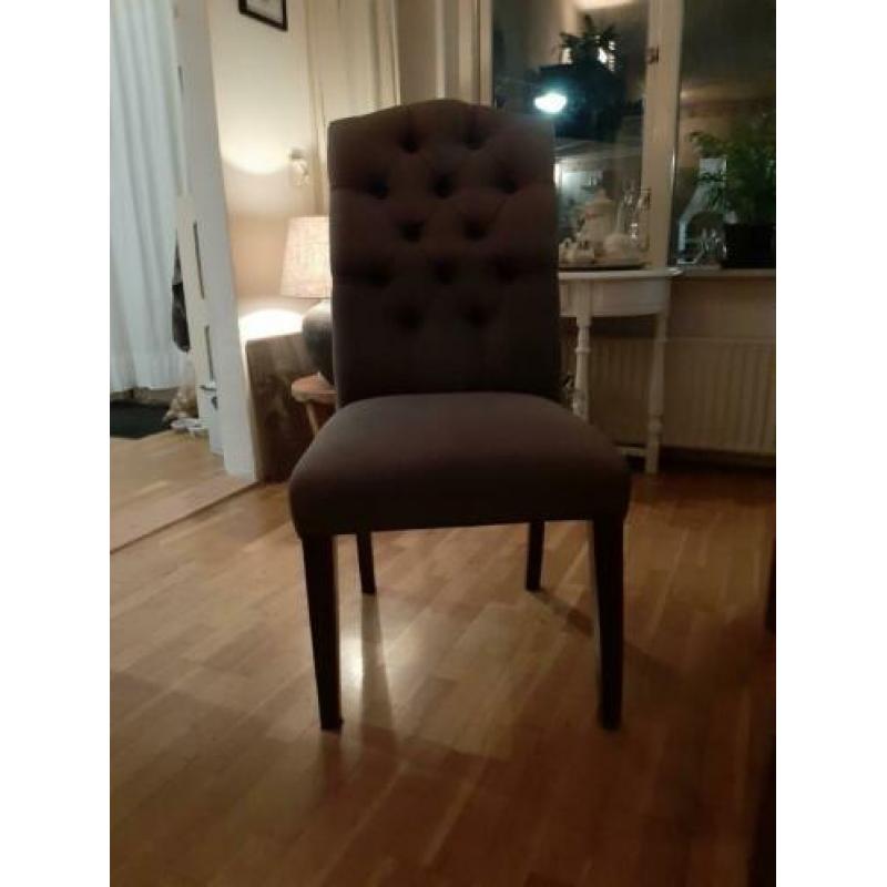 6 gecapitonneerde landelijke eetkamerstoelen
