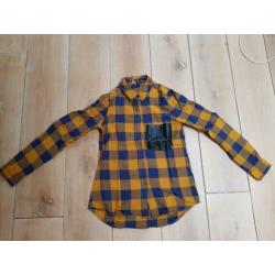 Mooie ruiten blouse lange mouw, Bella Ragazza, maat XS/34