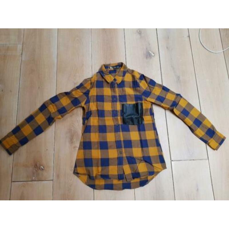 Mooie ruiten blouse lange mouw, Bella Ragazza, maat XS/34