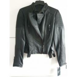 NIEUW stoer ECHT lederen jas van ZARA mt. XL (42)
