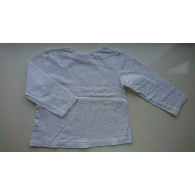 Leuk, wit shirt / longsleeve van Zara, maat 92 (86)